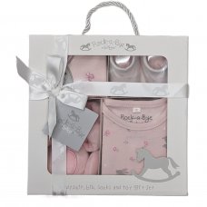 B03491: Pink 4 Piece Luxury Boxed Gift Set (NB- 6 Months)